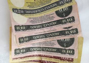 Bony towarowe Pekao,Pewex 0,05,0,10,0,20 centów PRL sztuk 8