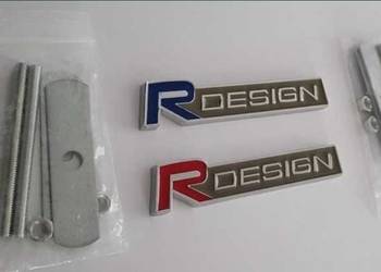 NOWY przykręcany znaczek RDESIGN R Design emblemat 2 kolory NOWY przykręcany znaczek RDESIGN R Design emblemat 2 kolory