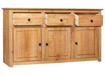 vidaXL Szafka, 135x40x80 cm, lite drewno sosnowe, seria Panama(SKU:282703)