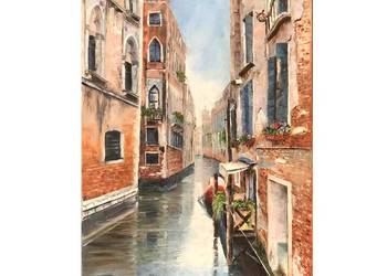 Kowalik - Wenecja II - 50x70cm Obraz Olejny Uliczka Architektura Kowalik - Wenecja II - 50x70cm Obraz Olejny Uliczka Architektura