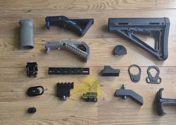 kolba magpul, chwyt, przejściówka, end plate i inne części