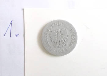 prl monety obiegowe, 1 złoty 1949 rok,obiegowa złotówka z 1949,stare monety