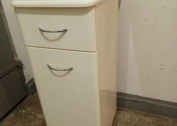 SZAFKA łazienkowa z koszem na  PRANIE, regał do łazienki szer. 30cm Biała