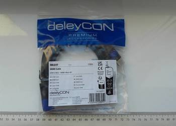 Kabel deleyCON MK237 HDMI-HDMI 1,5m, kąt 90, HDMI2.0a, 1.4a 4K 3D eth, w wo