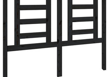 Wezgłowie łóżka czarne 126x4x100 cm lite drewno sosnowe WM-818814