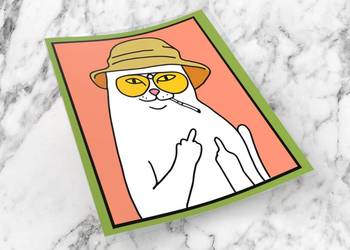 Naklejka RIP N DIP 6 x 5,5 cm ripndip cat supreme