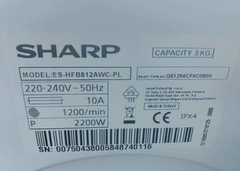 Części pralki Sharp ES-HFB-812-AWC-PL
