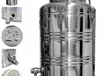 Beczka bańka nierdzewna inox z kranem 25L bimber destylat sok wodę źródlaną