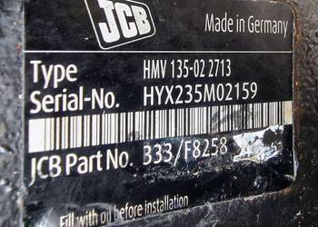JCB 333/F8258 silnik hydrauliczny 135 cc do JCB 505-20TC, 525-60T4