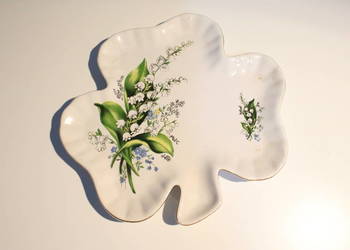 Porcelanowy talerzyk koniczynka PRL 2 szt.