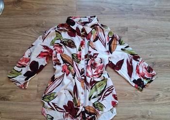 Świetna biała koszula w kwiaty Terezini wiskoza 44