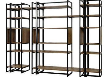 Regał Industrialny loft metal Dąb Halifax Tabak MebleKreator