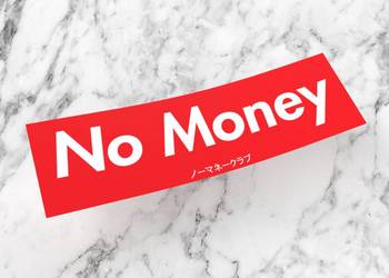 Naklejka NO MONEY 10 x 3 cm supreme drift sup