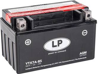 Akumulator motocyklowy 6Ah 105A Landport YTX7A-BS 12V