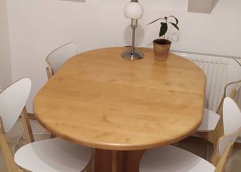 Stół rozkładany, drewniany, olcha 130cm(230)x90, lampa sufitowa gratis