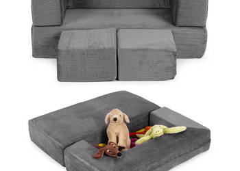 Sofa modułowa składana dla dzieci DIY 4 miękkie poduchy - szara ECOTOYS