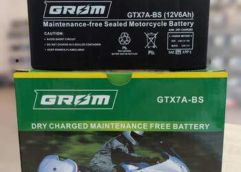 Akumulator motocyklowy GROM Y/GTX7A-BS 12V 6Ah 120A L+