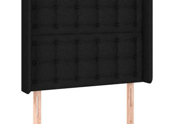 Zagłówek do łóżka z LED czarny 93x16x118/128 cm tkanina WM-3124466