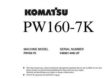Komatsu PW160-7K Instrukcja napraw @