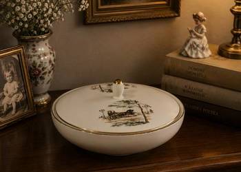Porcelanowe Puzdro Bomboniera Hertel Jacob Lata 30