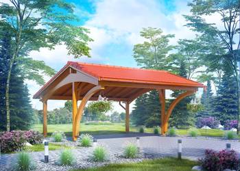 Drewniana dwustanowiskowa wiata garażowa Revelatio II