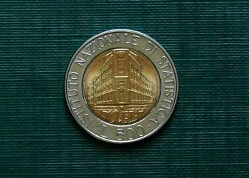 WŁOCHY - 500 lirów, 1996r 70-lecie Narodowego Instytutu Statystycznego WŁOCHY - 500 lirów, 1996r 70-lecie Narodowego Instytutu Statystycznego