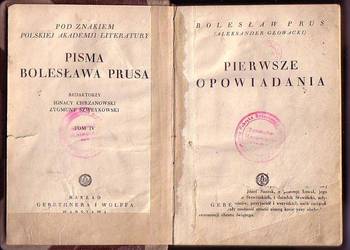 (7988) PIERWSZE OPOWIADANIA – BOLESŁAW PRUS