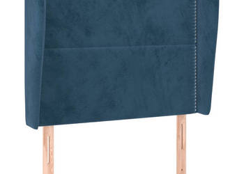 Zagłówek uszak ciemnoniebieski 103x23x118/128 cm aksamit WM-3117862