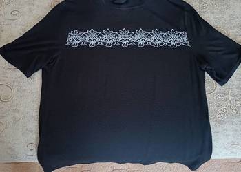 Bluzka damska czarna 48 z krótkim rękawem