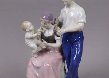 Grafenthal, figurka mezczyzny z fajka i rodziny 25cm nr 990