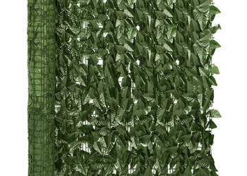 Parawan balkonowy ciemno zielone liście 300x100 cm WM-315487