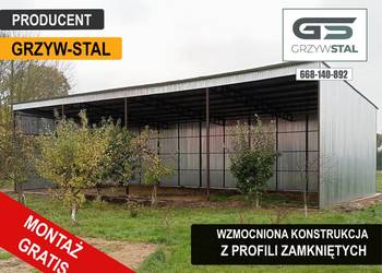 Garaż Blaszany Otwarty - Wiata na Maszyny -Magazyn Rolniczy -GRZYWSTAL