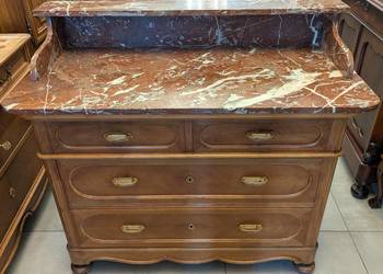 Komoda dębowa z marmurem-sklep Dąbrowa Górnicza