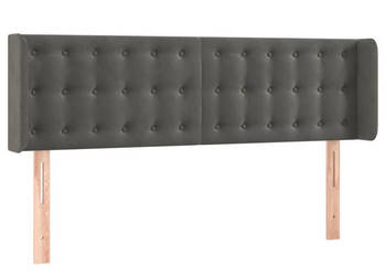 Zagłówek do łóżka z LED ciemnoszary 147x16x78/88 cm aksamit WM-3123719
