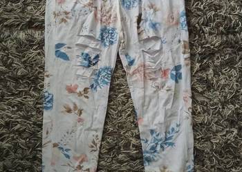 Spodnie letnie w kwiaty bawełna