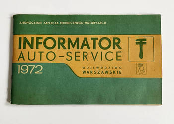 Informator Auto-Service województwo warszawskie, PRL 1972 r.