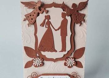 ZAWIADOMIENIA ŚLUB PARA MŁODA ŁĄCZONA C6 BEŻ – BRĄZ