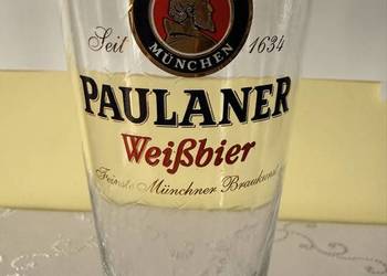 Szklanka Kufel Paulaner Weißbier 0.5l Duża Kolekcjonerska Vintage Retro