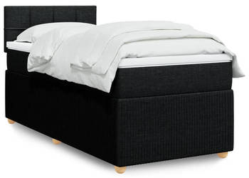 Łóżko kontynentalne z materacem czarne tkanina 90x200 cm WM-3289641