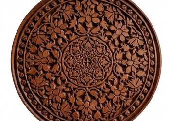 Drewniana Mandala 3D 40cm – Rzeźba Ścienna Joga Medytacja Orient