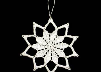 Zawieszka szydełkowa na choinkę gwiazdka 11cm (Z237)