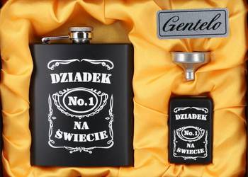 Piersiówka + Zapalniczka benzynowa w Zestawie Prezentowym dla Dziadka