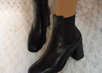 (40) New Look/Czarne botki biznesowe z Londynu, NOWE