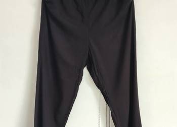 Czarne wiskozowe spodnie z gumką H&M XL plus size wysoki stan luźne basic