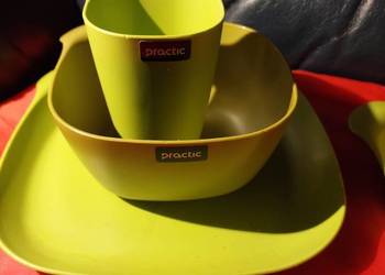 Kubek , miseczka i talerz  tworzywo practic Nowy