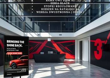 Stojak na plakat B1 i katalogi A4 – czarny OWZ