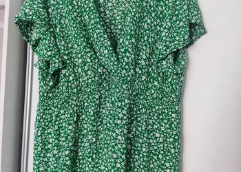 Sukienka shein Curve zielona 4xl kwiatuszki