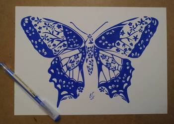 Rysunek: motyl - cienk - blok t. A4 250 g/m
