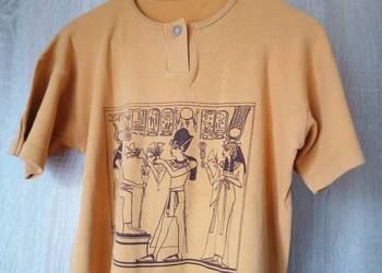 Bluzka z krótkim rękawem.Z przodu egipski nadruk,bawełna.Roz.M Bluzka z krótkim rękawem.Z przodu egipski nadruk,bawełna.Roz.M