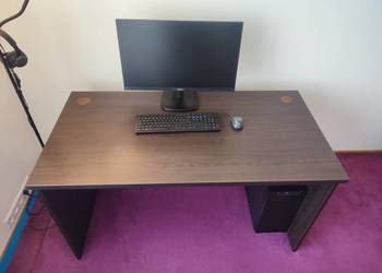 Solidne stabilne duże biurko 140x70 wenge